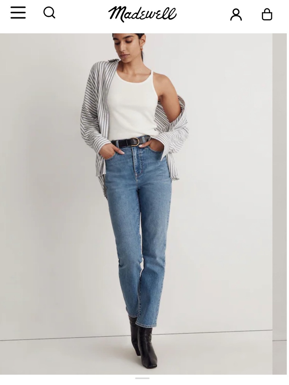 NWT Madewell The Momjean in Basley Wash